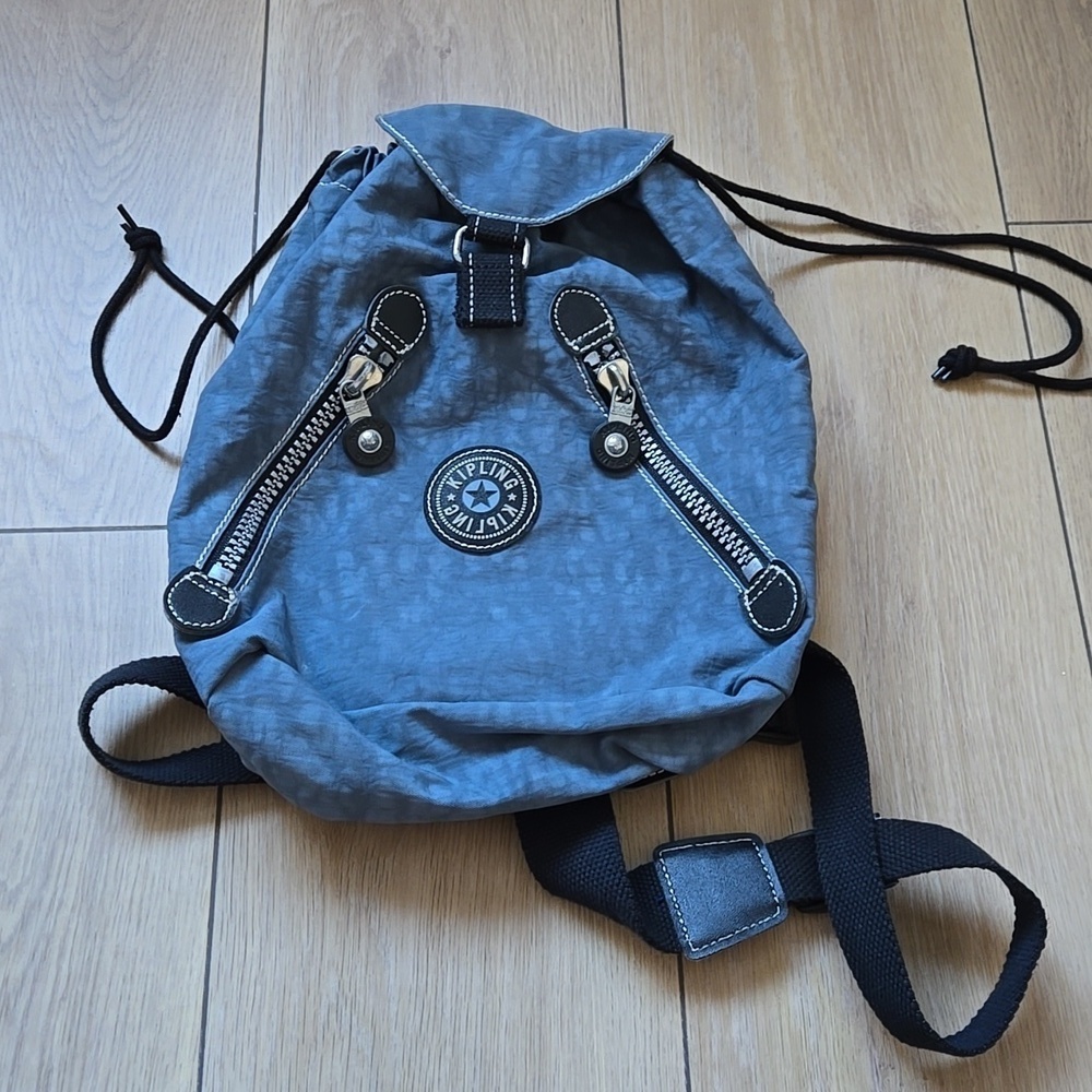 KIPLING Fundamental Vintage Light Blue Drawstring Backpack